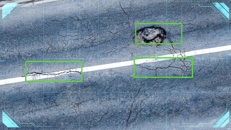 航拍道路损坏和裂缝检测数据集 | 目标检测 | 航空遥感-YOLO数据集